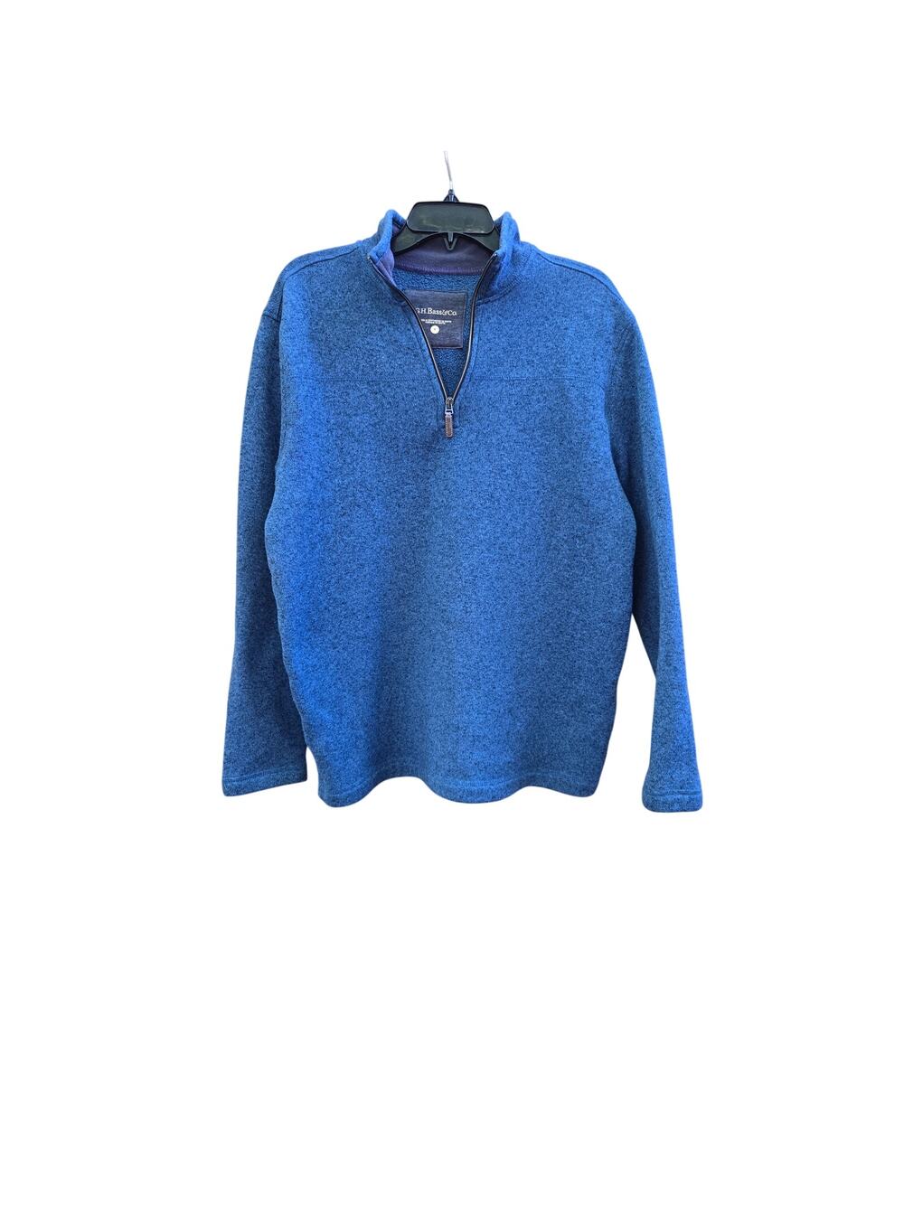 G.H. Bass & Co. Men’s Quarter-Zip Blue/Brown Sweater, Size M